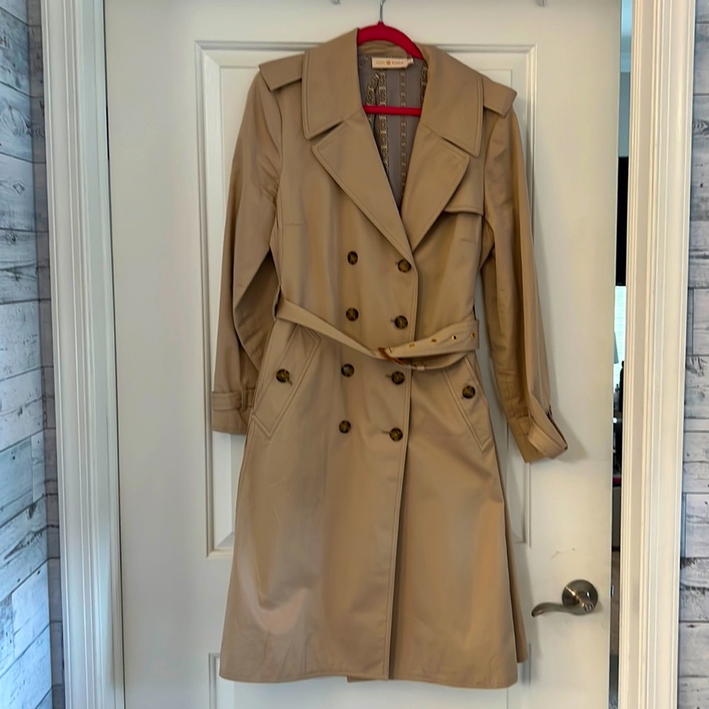 Tory Burch Gemini Link Lined Trench Coat Size 14